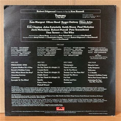 Tommy Original Soundtrack Eric Clapton The Who Tina Turner Elton