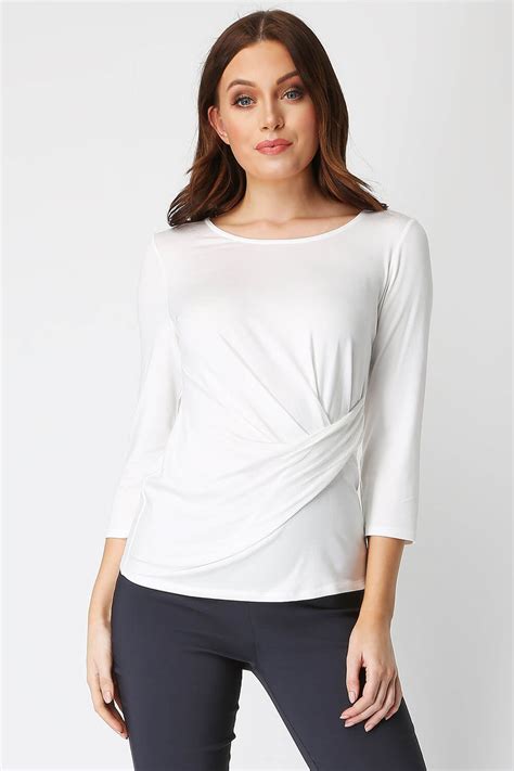 Some were created 'just because', or as a joke. 3/4 Sleeve Ruched Side Top in Ivory - Roman Originals UK