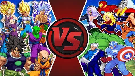 Dragon Ball Super Vs Avengers Vegeta Goku Broly Vs Hulk Thor Spider Man And More Cartoon