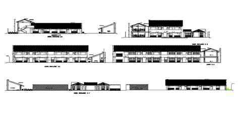 Elevation Of The School Building Is Given In This Autocad Drawing File