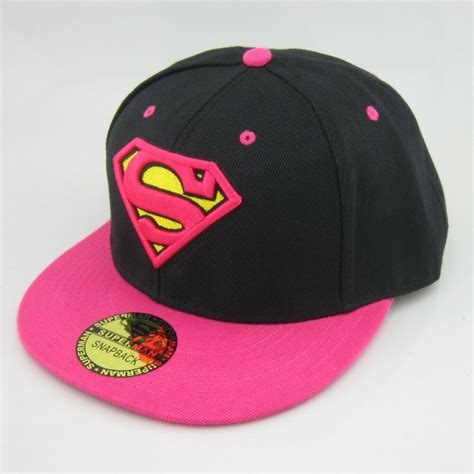 Did you scroll all this way to get facts about pink baseball cap? New Pink Black Adjustable Snapback Superman Flat Bill ...