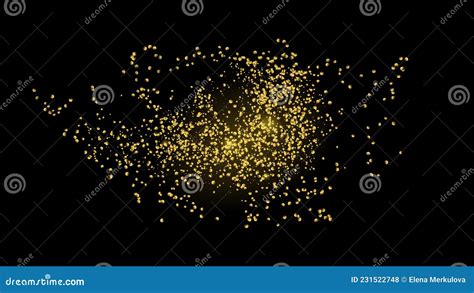Gold Glittering Dots Sparkle Particles Vector Illustration Stock