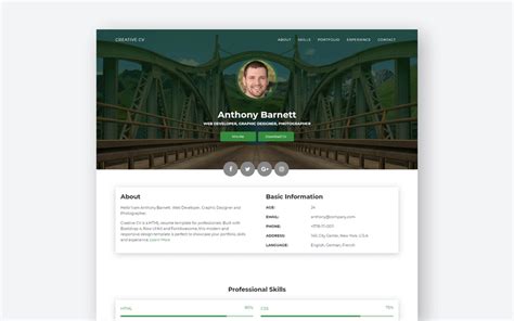 Pick one of our free resume templates, fill it out, and land that dream job! 25 Professional HTML & CSS Resume Templates for Free ...