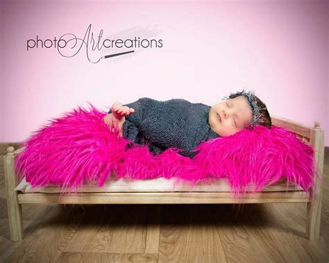 Hot Pink Mongolian Faux Fur Photography Prop Rug Newborn Baby Toddler