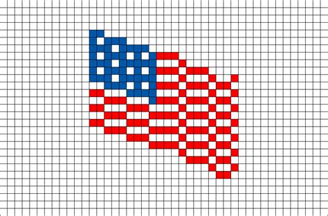 Us Flag Pixel Art Dessin Facile Modèle Difficile Pays And Villes