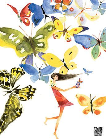 butterflies girl watercolor card  atmasha dyans design