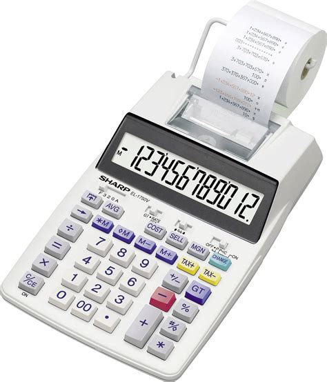 Sharp EL-1750V Calculatrice imprimante blanc Ecran: 12 à pile(s), sur