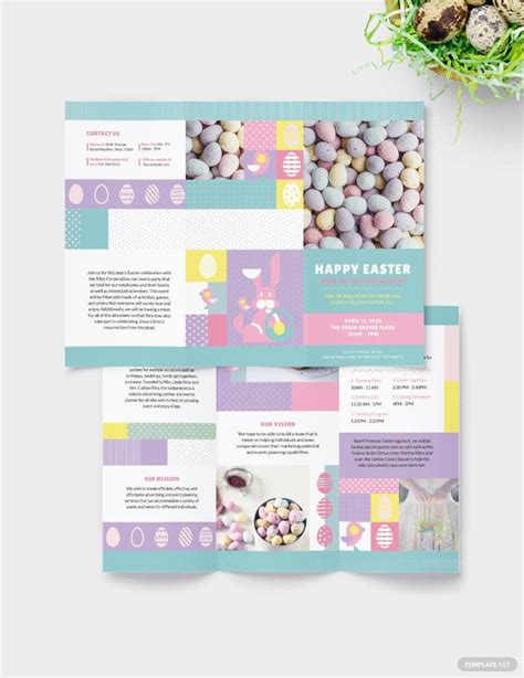 Easter Tri Fold Brochure Template In Pages Indesign Publisher