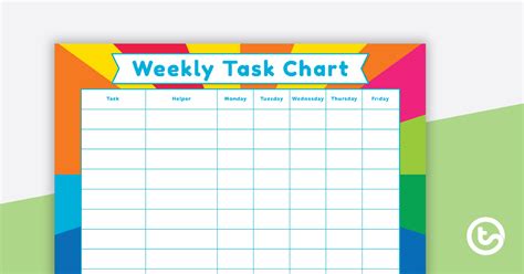 Rainbow Starburst Weekly Task Chart Teach Starter