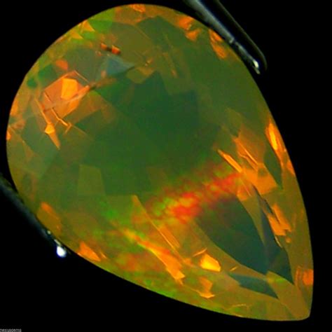 614 Ct Natural Ethiopian Faceted Opal Gemstone Multi Color Pear Cut