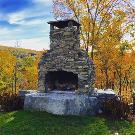 Customized 48 Contractor Outdoor Fireplace With Native Stone Veneer