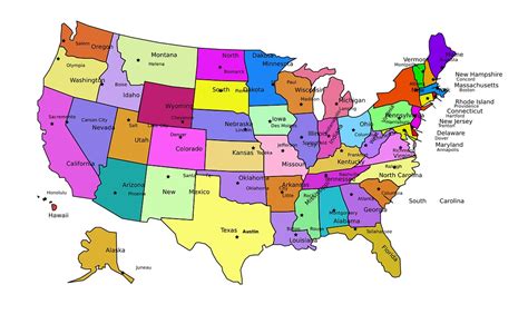 Mapa De Estados Unidos Con Nombres Capitales Estados Otosection