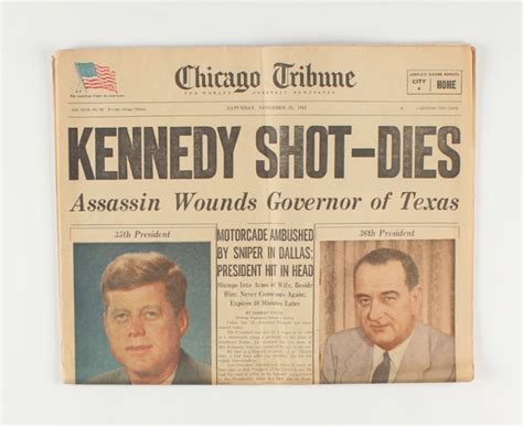 Original November 23rd 1963 Chicago Tribune Newspaper See Description