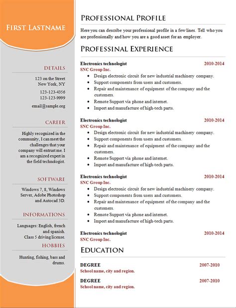 Since you're going to use this format to create your resume, it only makes sense that you should do the same for your cover letter. Free Basic Resume Templates Microsoft Word - Best Professional Template
