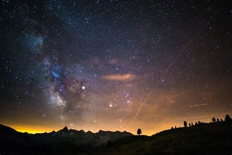 Milky Way And Starry Sky Captured At High Altitude In Summertime On The