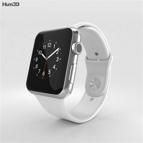 Get the best deals on apple watch series 4 stainless steel. Apple Watch 42mm Stainless Steel Case White Sport Band 3D ...