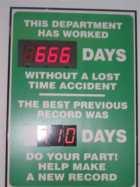 Folks get so many throwaway emails and other messages these days that, by getting them to opt in. 666 Days since last accident | The hour of reckoning is ...
