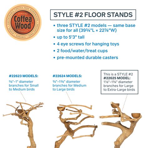 Prevue Pet Products Coffeawood Java Tree Large Floor Playstand Style 2