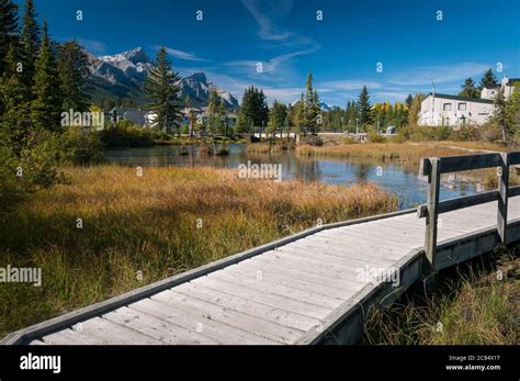 Bow River Trail Canmore Alberta Canada Stock Photo Alamy