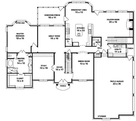 House floor plans 5 bedroom. Another possibility | Colonial house plans, Luxury house ...