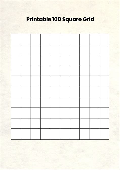 Free Printable 100 Square Grid Printable Templates