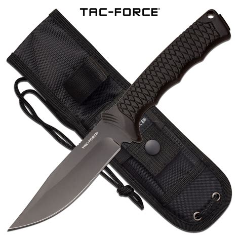 Tac Force Bowie Knife 98 Inch Fixed Blade Knife Black Rubbe