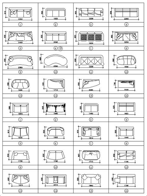 Best Sofa Blocks And Elevation】★ Cad Files Dwg Files Plans And Details