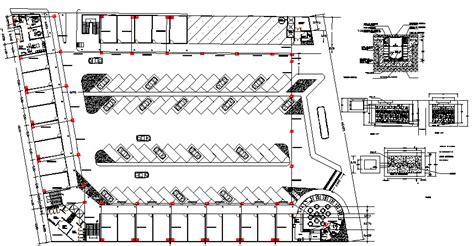 Basement Floor Plan Layout With Car Parking Of Shopping Center Dwg File