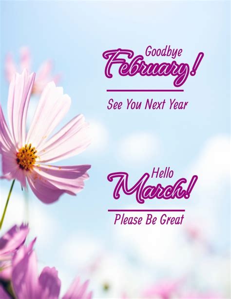Copy Of Goodbye Februaryhello Marchwelcome March Postermywall