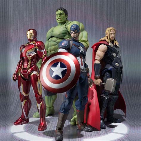 Superhero Action Figures 16cm Hulk Captain America Iron Man Thor The