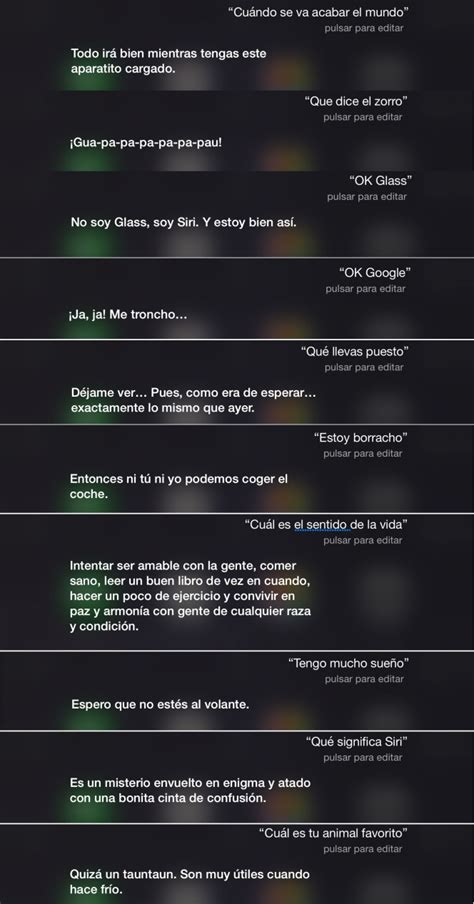 We would like to show you a description here but the site won't allow us. Las 50 respuestas más divertidas que nos ha dado Siri, el ...