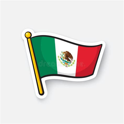 Bandera Nacional De La Etiqueta Engomada De México Ilustración Del