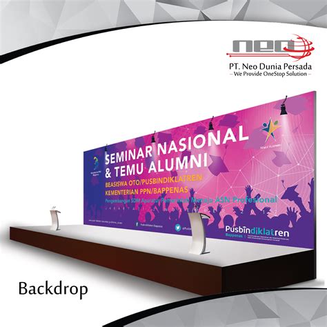 Backdrop Seminar Nasional And Temu Alumni [bapenas] Desain Banner Desain Spanduk