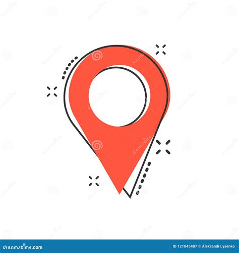 Vector Cartoon Pin Location Icon In Comic Style Navigation Map Gps