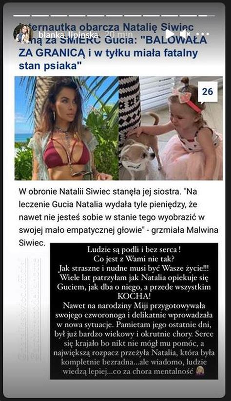 Do stacji dostała się niemal przez przypadek, choć i dzięki wielu staraniom oraz talentowi. Blanka Lipińska staje w obronie Natalii Siwiec: Ludzie są ...
