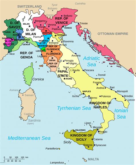Large Map Of Italy Printable
