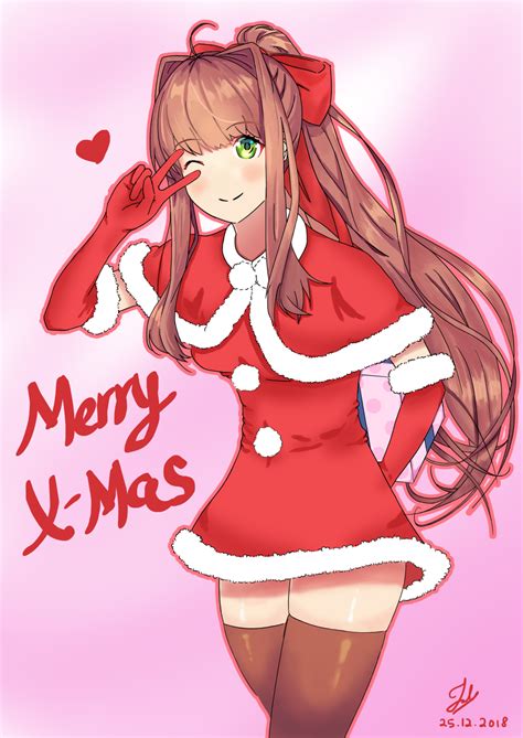 Monika Is Ready For This Christmas Art By Jyong717 R Ddlc