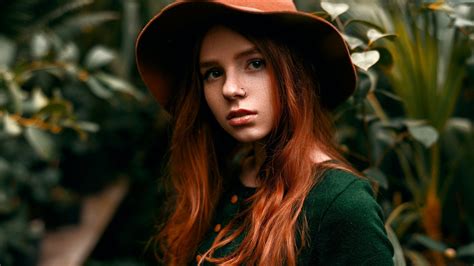 Face Women Redhead Model Portrait Long Hair Looking At Viewer