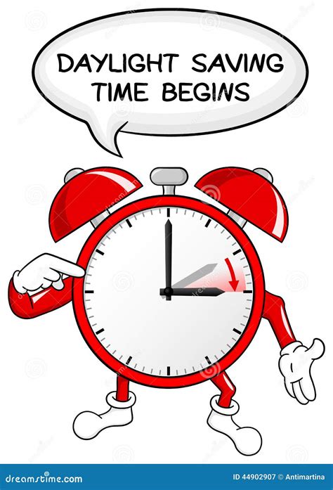 Daylight Savings Ends Red Clock Clipart
