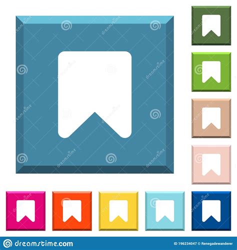 Bookmark White Icons On Edged Square Buttons Stock Vector