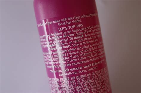 All you have to do is spray away from scalp and especially your face. Lee Stafford Sun Kissed Lightening Spray - Review | The ...