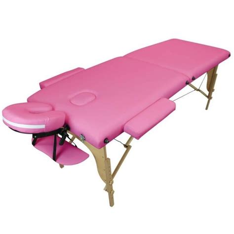 Table De Massage Pliante 2 Zones En Bois Avec Panneau Reiki Accessoires Et Housse De Transport