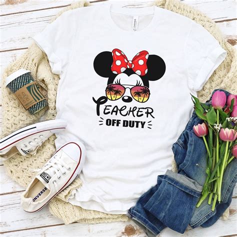Minnie Mouse Teacher Off Duty T Shirt Teacher T Shirt Minnie Etsy
