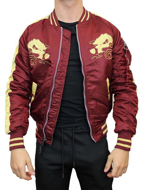 Alpha Industries Synthetic Japan Dragon Bomber Jacket In