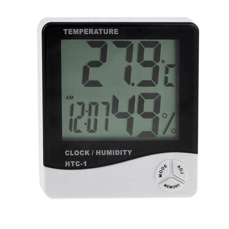Uxcell Digital Lcd Max Min Temperature Humidity Meter Hygrometer Clock