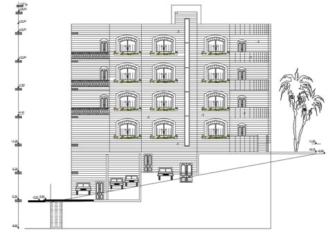 Apartment Building Side Elevations Autocad File Cadbull