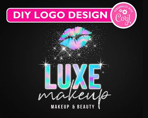 Diy Lips Logo Editable Logo Lips Logo Design Makeup Logo Etsy