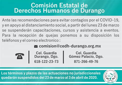 Aviso Importante Comisión Estatal De Derechos Humanos De Durango
