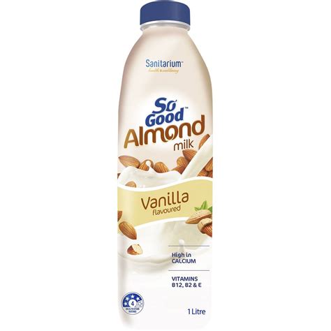 On cartons of alpro (enjoy plant power), one of the market leaders that uses almonds grown in the mediterranean, there is a picture of an almond breaking open as if this elixir of good health is exploding out of it. Sanitarium So Good Chilled Vanilla Almond Milk 1l | Woolworths