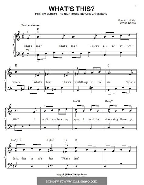 This sheet music was published by hal leonard. The Nightmare Before Christmas by D. Elfman - sheet music on MusicaNeo